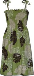 Summer Hawaiian Dress Paradise Island Sage Rayon Smocked