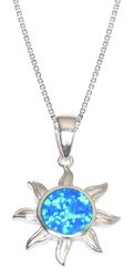 Sun Blue Core Opal Sterling Silver Pendant Hawaii
