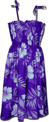 Sun Dress Hibiscus Blossom Purple Hawaiian Tube Style