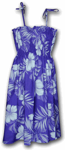 Sun Dress Hibiscus Blossom Purple Hawaiian Tube Style