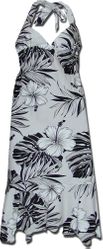 Sun Dress Hibiscus Blossom White Hawaiian Halter Style