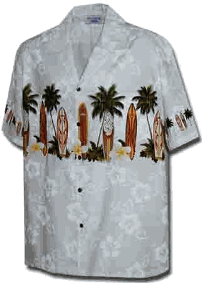 Surf Up Boy White Hawaiian Shirts