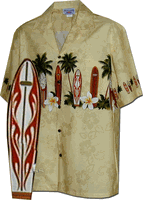 Surf Up Hawaiian Shirts Beige