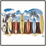 Surfboard lineup Hawaiian t-shirts Surfboard lineup Hawaiian t-shirts