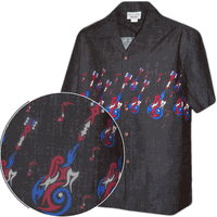 Tatoo Guitars Men's Pacific Legend Camp Shirts 3988Black