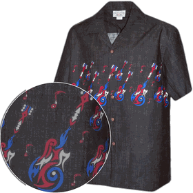 Tatoo Guitars Men's Pacific Legend Camp Shirts 3988Black