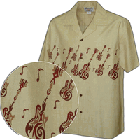 Tatoo Guitars Men's Pacific Legend Camp Shirts 3988Khaki