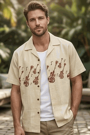 Tatoo Guitars Men's Pacific Legend Camp Shirts 3988Khaki Tatoo Guitars Men's Pacific Legend Camp Shirts 3988Khaki