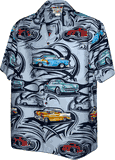 Tatoo with Classic Car Men's Shirts Blue