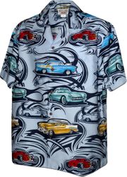 Tatoo with Classic Car Men's Shirts Blue
