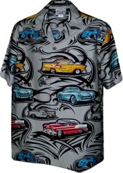 Tatoo with Classic Car Men's Shirts Grey