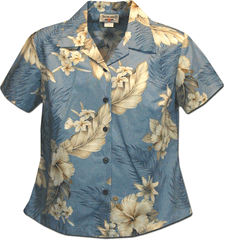 The Luau Ladies Blue Hawaiian Shirts