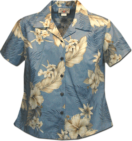 The Luau Ladies Blue Hawaiian Shirts The Luau Ladies Blue Hawaiian Shirts