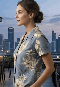 The Luau Ladies Blue Hawaiian Shirts