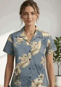 The Luau Ladies Blue Hawaiian Shirts