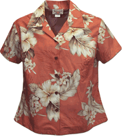 The Luau Ladies Peach Hawaiian Shirts