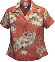 The Luau Ladies Peach Hawaiian Shirts