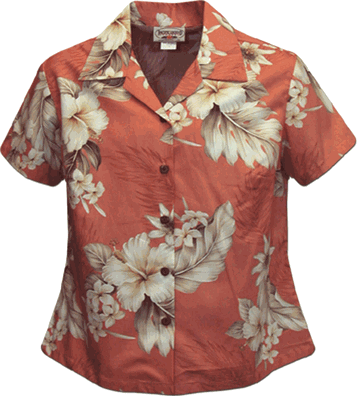 The Luau Ladies Peach Hawaiian Shirts