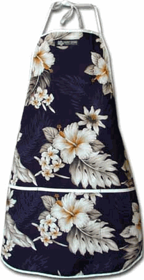 The Luau Navy Tropical Aprons