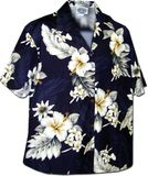 The Luau Womens Camp Shirt Navy