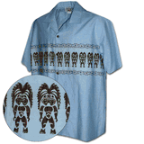 Tiki Carving Hawaiian Shirt Blue