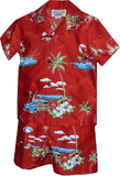 Toddler Boys Hawaiian Christmas Outfit Red