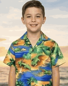 Toddler Hawaiian Cabana Set Gator Blue