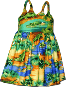 Toddler Hawaiian Dress Gator zone Blue Toddler Hawaiian Dress Gator zone Blue