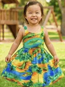 Toddler Hawaiian Dress Gator zone Blue Toddler Hawaiian Dress Gator zone Blue