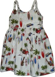 Toddler Hawaiian Dress Woodies in White