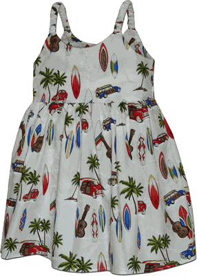 Toddler Hawaiian Dress Woodies in White