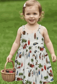 Toddler Hawaiian Dress Woodies in White Toddler Hawaiian Dress Woodies in White