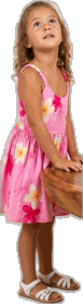 Toddler's Hawaiian Dresses White Plumeria in Pink Toddler's Hawaiian Dresses White Plumeria in Pink