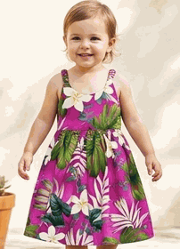 Toddler Tropical Monstera Hawaiian Dresses Pink Toddler Tropical Monstera Hawaiian Dresses Pink