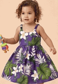 Toddler Tropical Monstera Hawaiian Dresses Purple Toddler Tropical Monstera Hawaiian Dresses Purple