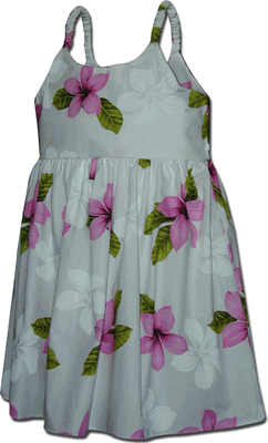 Toddlers Hawaiian Dresses Pink Plumerias