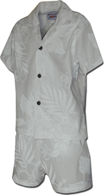 Toddlers Outfits Forever Hibiscus Hawaiian White Wedding Clothes