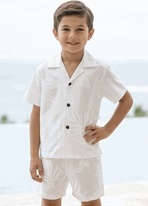 Toddlers Outfits Forever Hibiscus Hawaiian White Wedding Clothes