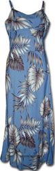 Tropical Aloha Rayon Long Spaghetti Blue Hawaiian Dresses Tropical Aloha Rayon Long Spaghetti Blue Hawaiian Dresses