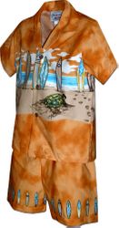 Tropical Boy Cabana Set Turtle Beach Surfboards Orange
