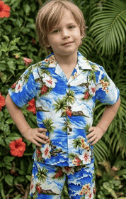 Tropical Boys Clothes Blue Waikiki Beach