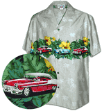 Tropical Classic Cars Men's Cotton Shirt Khaki