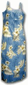 Tropical Clothing Blue Luau Long Spaghetti Dress Tropical Clothing Blue Luau Long Spaghetti Dress