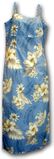 Tropical Clothing Blue Luau Long Spaghetti Dress