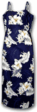 Tropical Clothing Navy Luau Long Spaghetti Dress (XS-XL)**