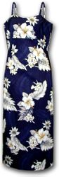 Tropical Clothing Navy Luau Long Spaghetti Dress (XS-XL)**
