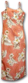 Tropical Clothing Peach Luau Long Spaghetti Dress Tropical Clothing Peach Luau Long Spaghetti Dress