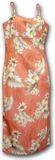 Tropical Clothing Peach Luau Long Spaghetti Dress