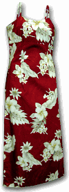 Tropical Clothing Red Luau Long Spaghetti Dress* Tropical Clothing Red Luau Long Spaghetti Dress*