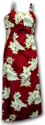 Tropical Clothing Red Luau Long Spaghetti Dress*